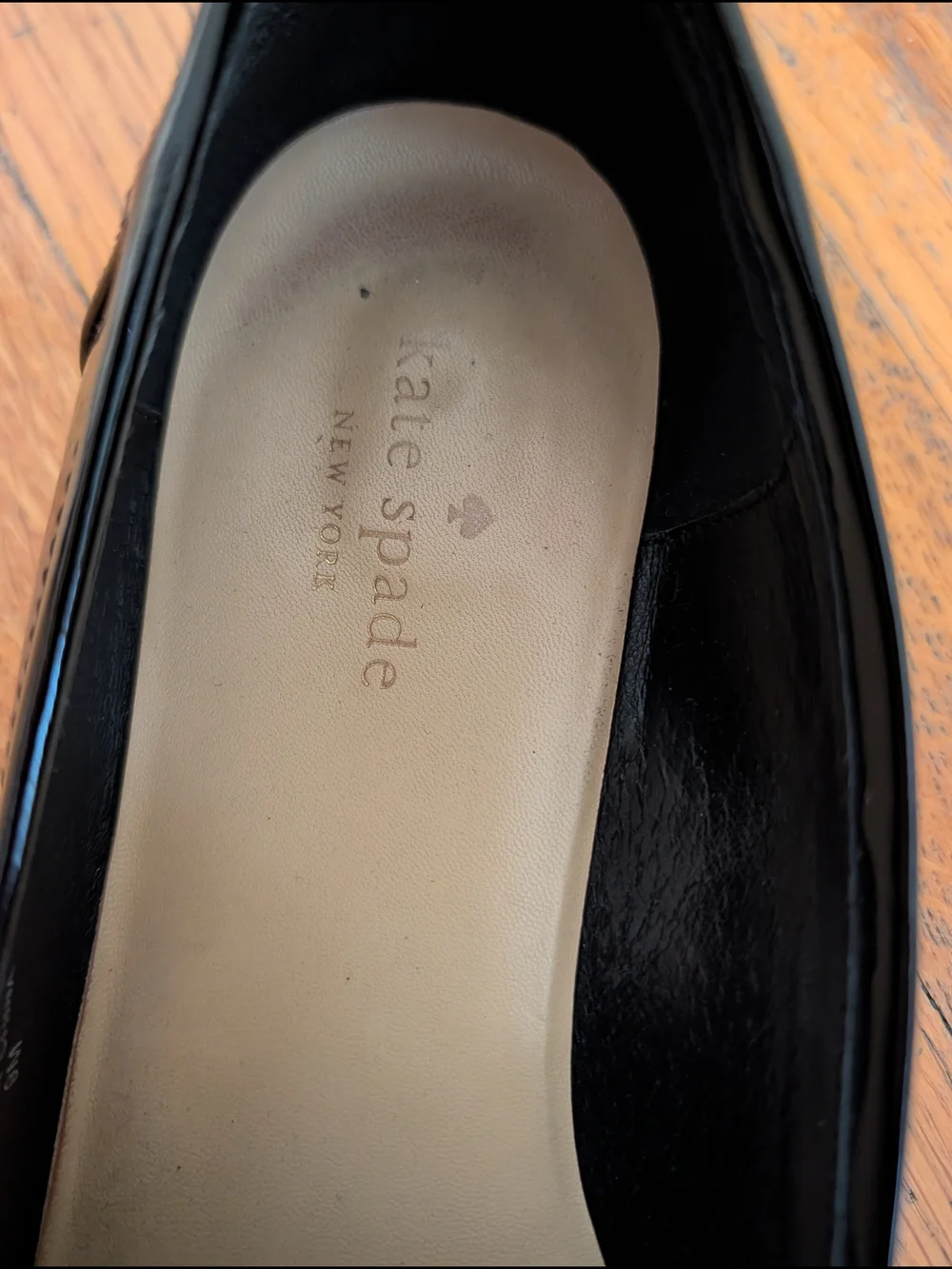 Kate Spade Black Patent Leather Pearl-Accent Loafers - Women's Size 9